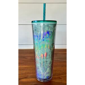 NWT Starbucks Holiday 2022 Color Change Enchanted Forest 24oz Tumbler Mint
